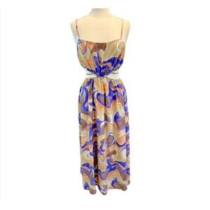 ASTR the Label Maxi Dress Sundress Cut Out Vacation Retro Festival M